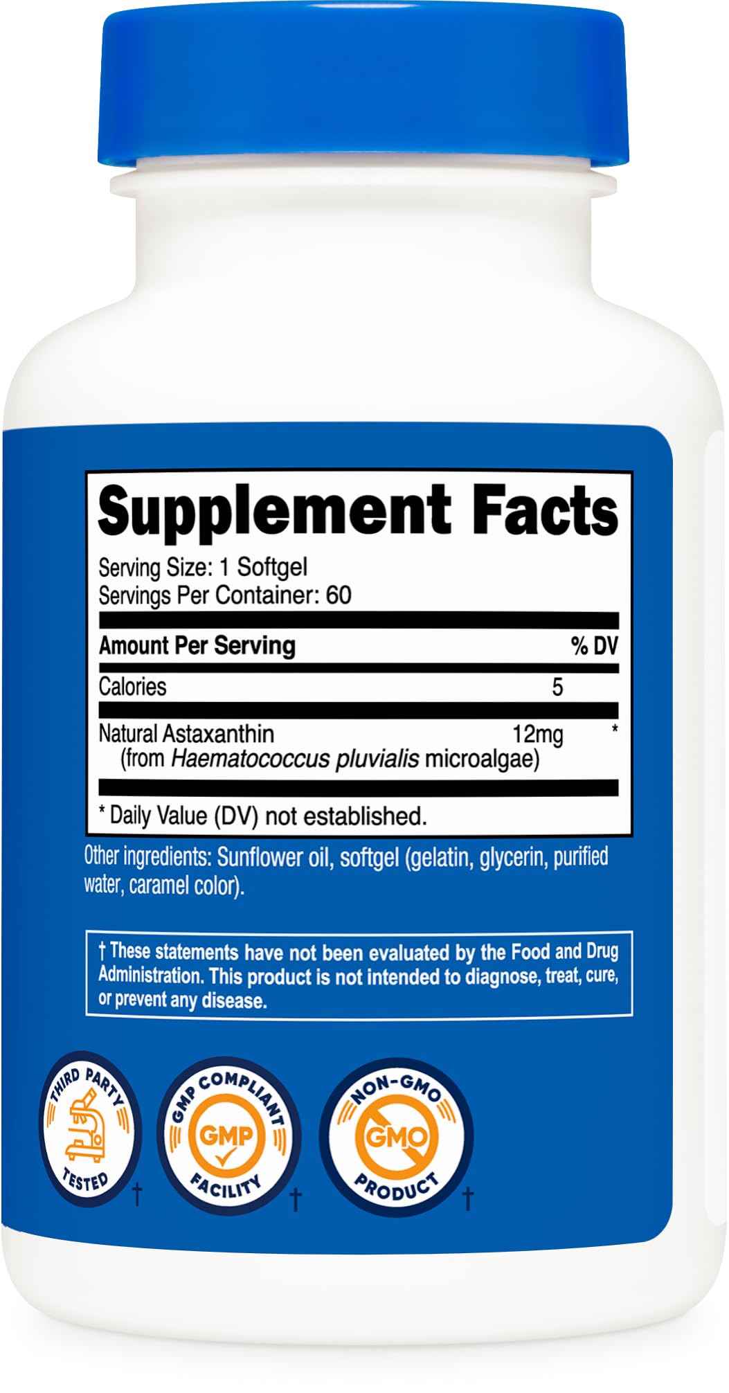 Amazon | Nutricost アスタキサンチン 12mg 60ソフトカプセル （約2